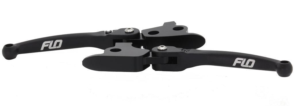 FLO Motorsports MX Style Adjustable Lever Set Black For 08-13 Harley FLH/FLT - Click Image to Close