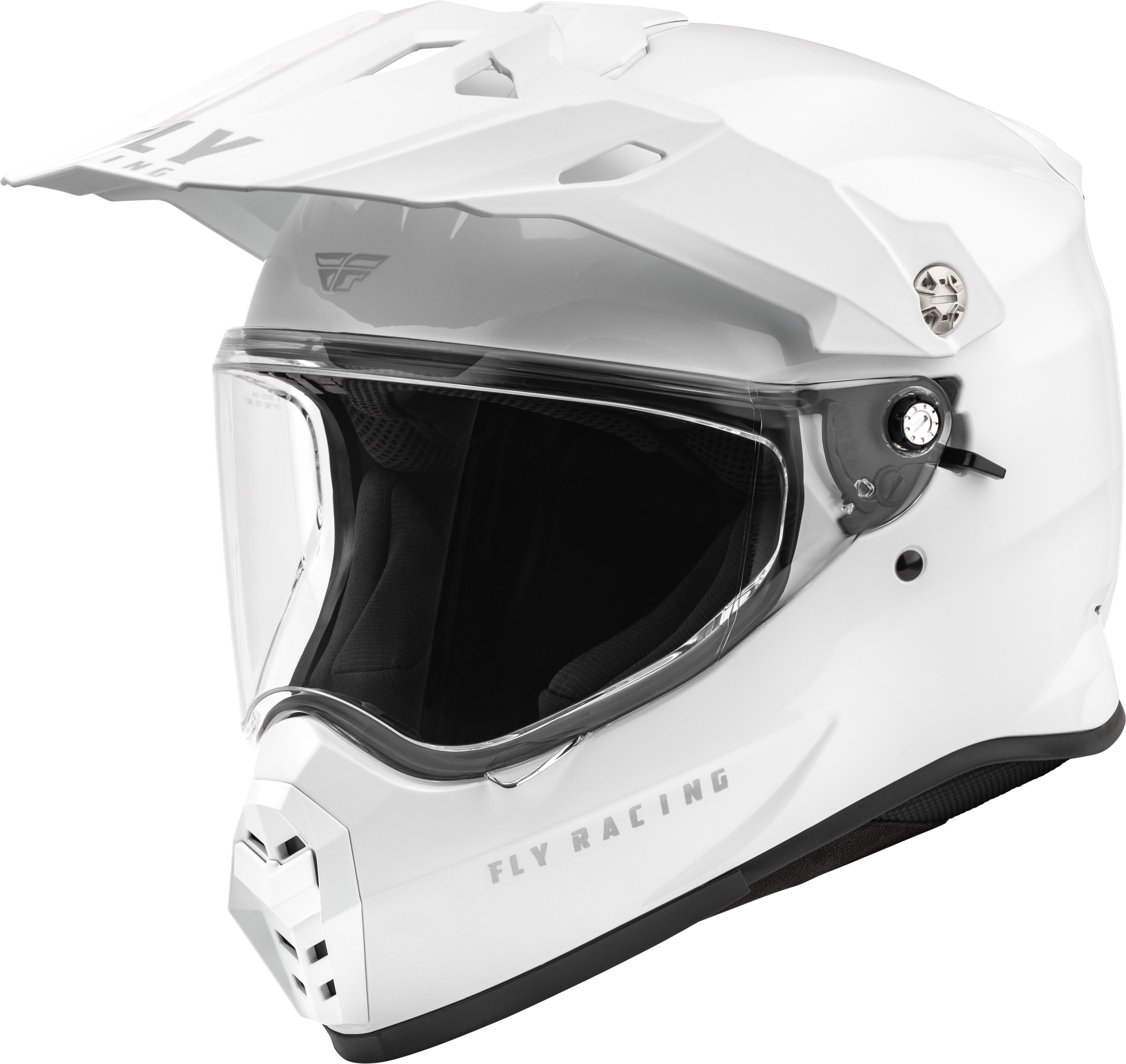 Fly Racing Trekker Solid Helmet White XL - ECE/DOT helmet with sunshade, XL, White - Click Image to Close
