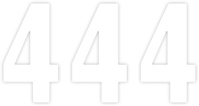 Factory Effex 4" Pro Numbers White #4 Pack of 3 - Click Image to Close