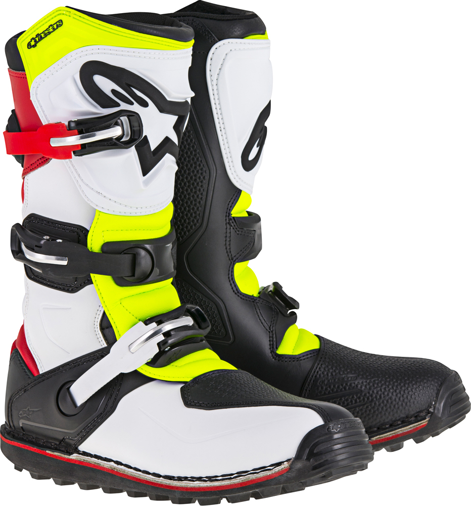 Tech-T Boots White/Red/Yellow/Black Size 7 - Click Image to Close