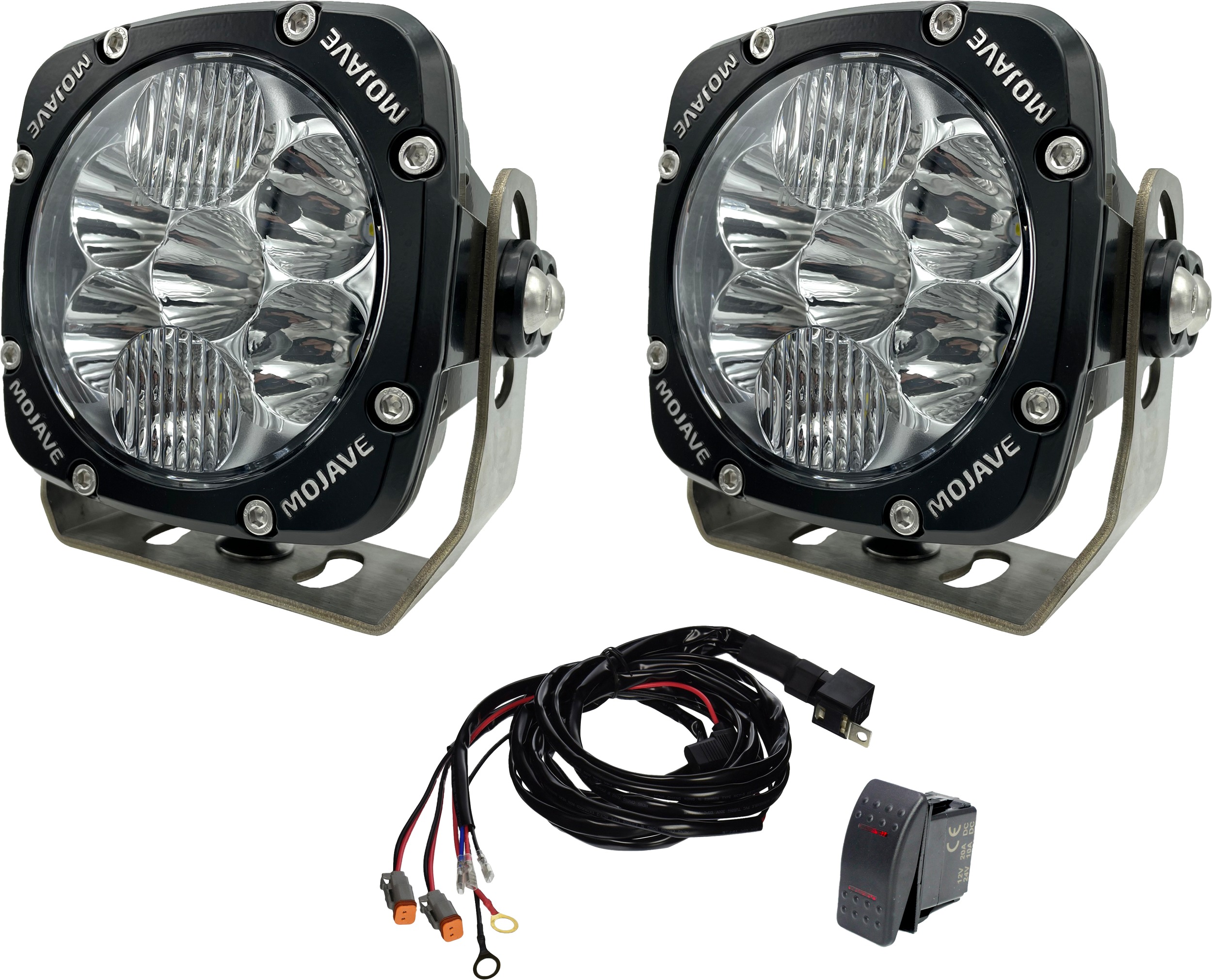 Tiger Lights Dual LED 5 Inch Mojave Light Kit with Harness - Dual 5" LED Mojave Light Kit with Harness, Spot/Flood - Click Image to Close