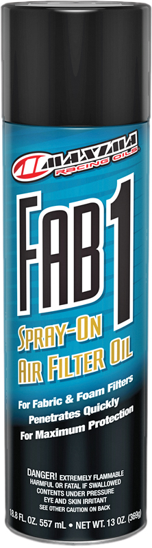 FAB 1 SPRAY-ON AIR FILTER OIL 13OZ - Fab-1 Fabric & Foam Spray - Click Image to Close