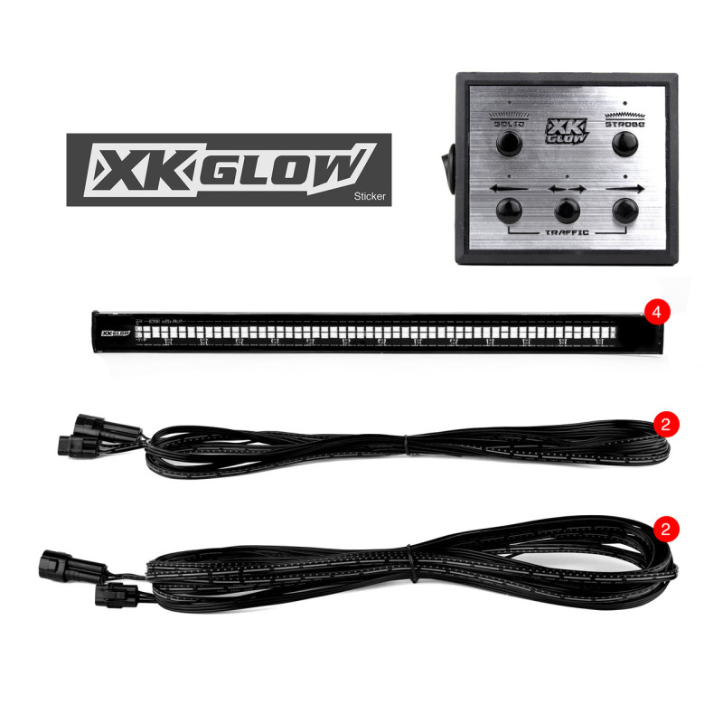 XKGLOW 12" Blue Strobe Tube LED Light Kit 8pc with Traffic Modes - Click Image to Close
