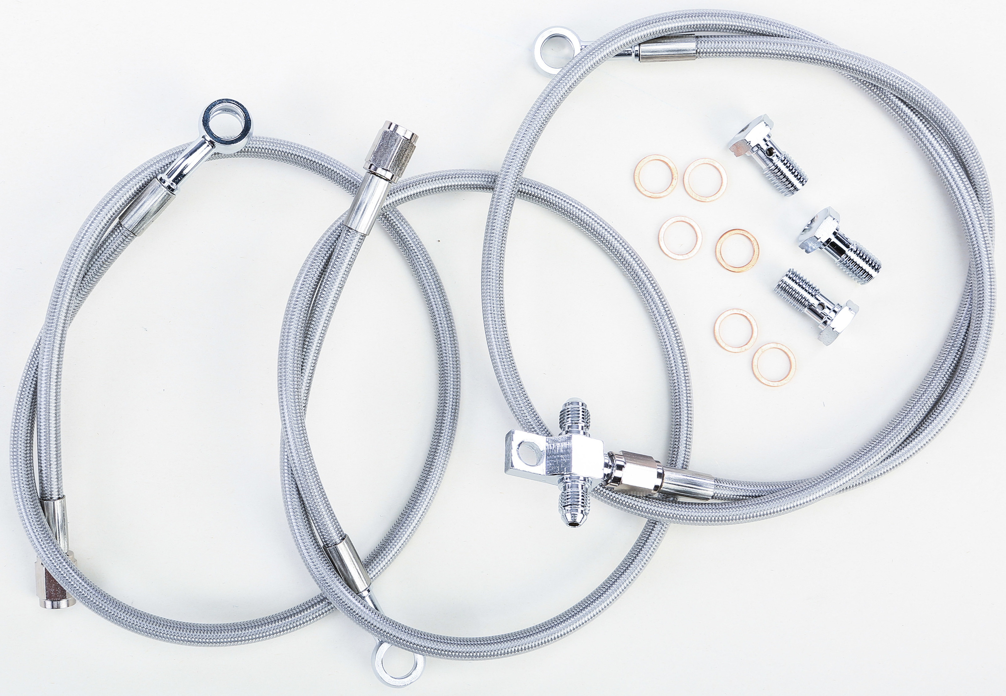 Front Stainless Steel Brake Line Kit - For 04-15 YAMAHA YFZ450 - Click Image to Close