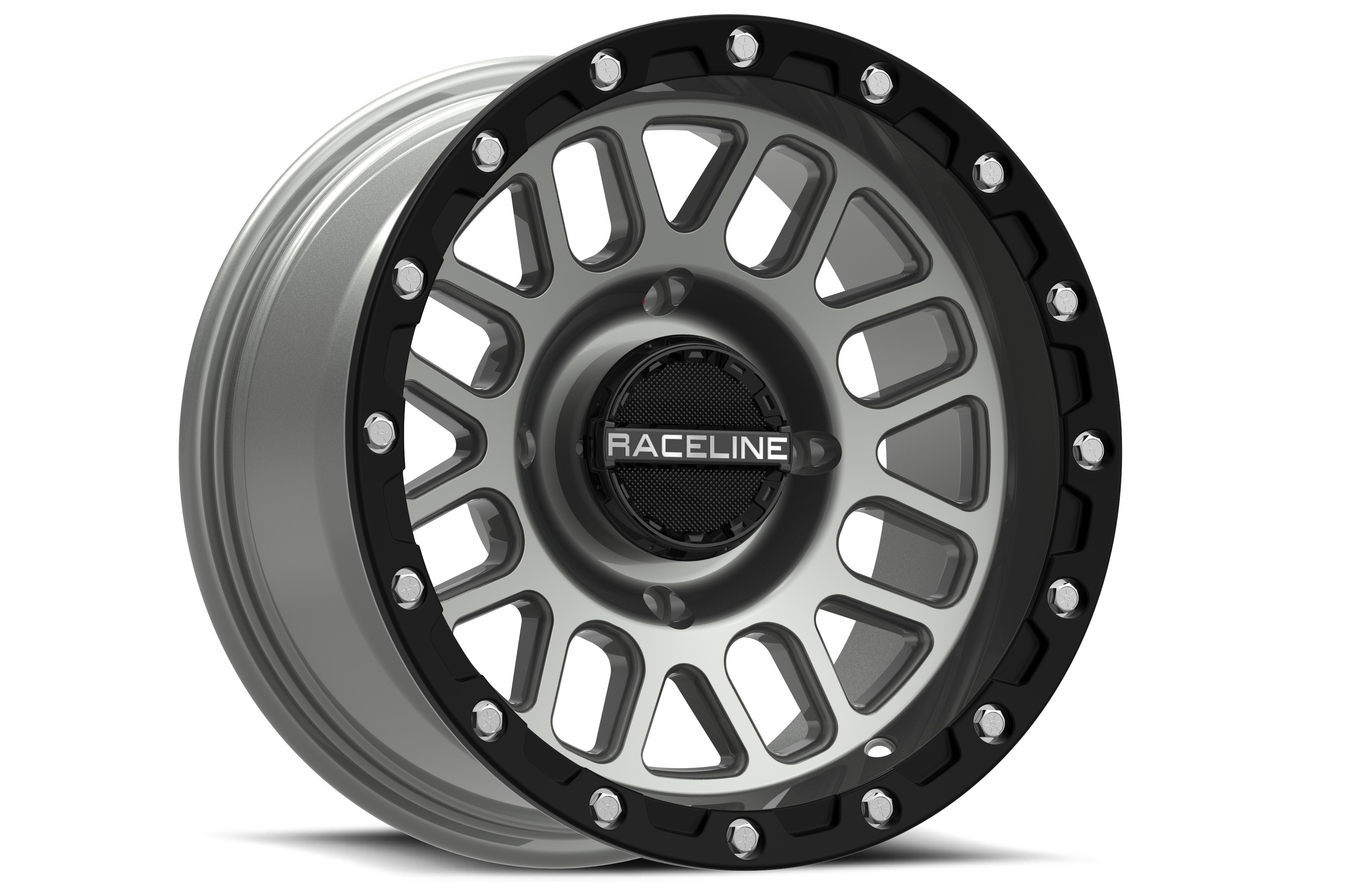 Podium Beadlock Wheel 4/137 15X6 5+1 +40MM Black/Grey - Click Image to Close