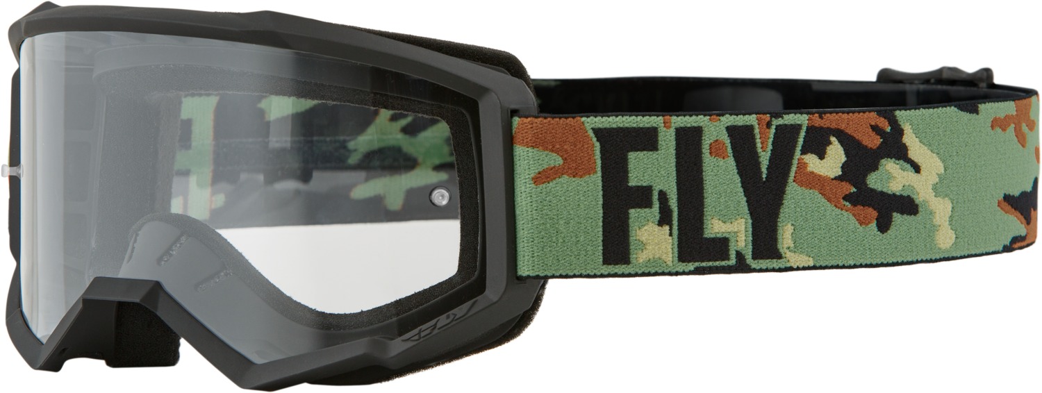 Youth Focus Goggle Green Camo/Black w/ Clear Lens - Click Image to Close