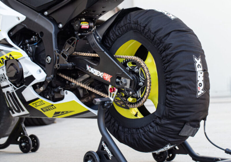 Vortex Racing Tire Warmers Set 120 Front 140-165 Rear Black - Fits 120 front and 140-165 rear sportbike tires - Click Image to Close