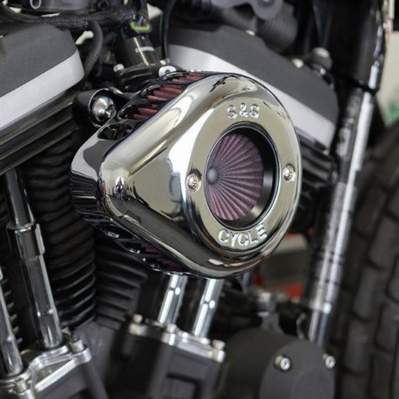 S&S Stealth Air Stinger w/ Chrome Teardrop Fits 2007+ XL Models - Click Image to Close