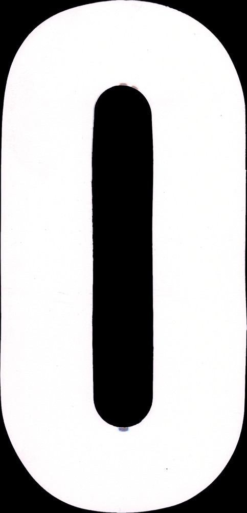 #0 4" Tall White "Extreme" Stick-On Race Numbers - 3 Pack - Click Image to Close