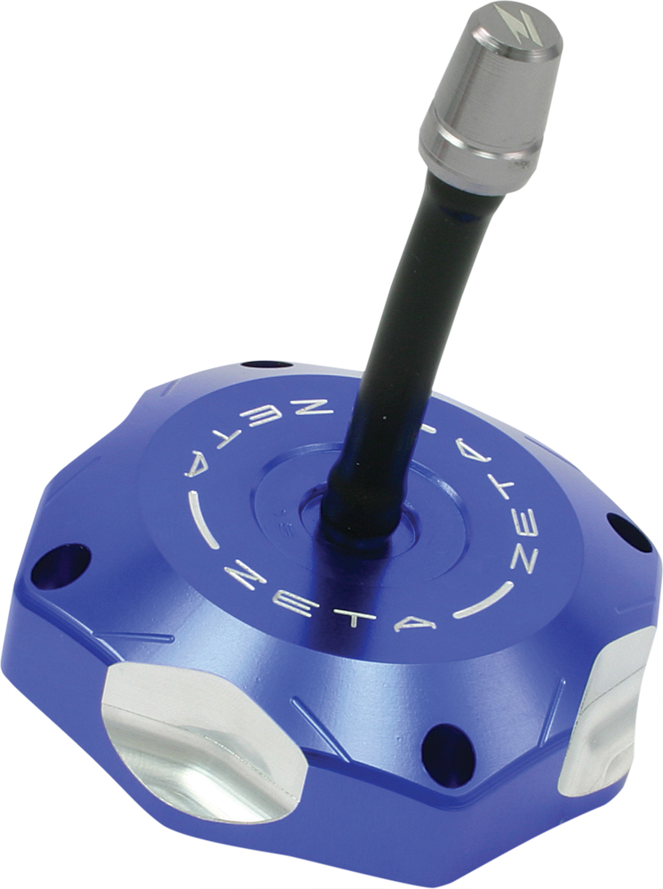 Blue Billet Gas Cap w/Vent Tube - For 00-19 Suzuki RM/Z Yamaha TTR - Click Image to Close