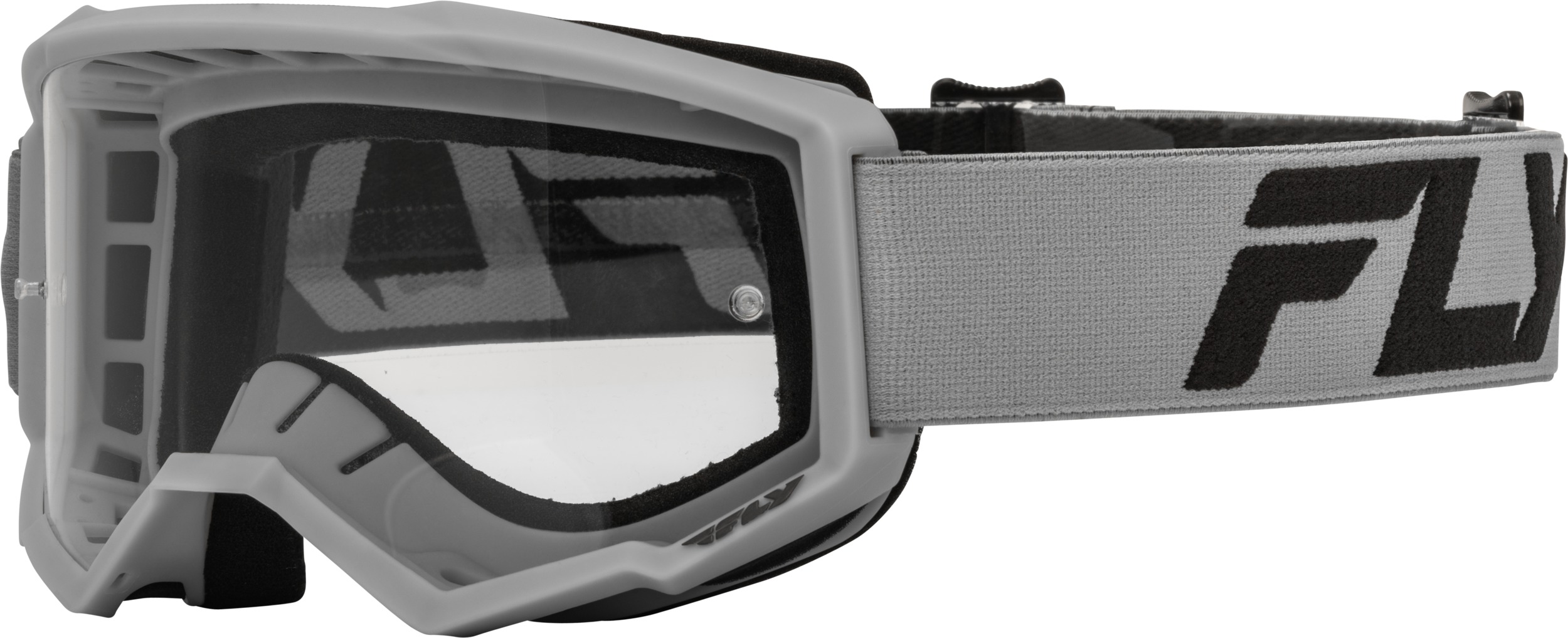 Fly Racing Youth Focus Goggles Silver/Charcoal Clear Lens - Youth offroad goggles Silver/Charcoal Clear Lens - Click Image to Close