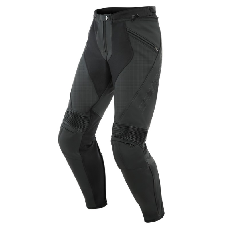 Dainese Pony 3 Leather Pants Perforated Matte Black Size 46 - Perforated leather motorcycle pants, Matte Black, Size 46 - Click Image to Close