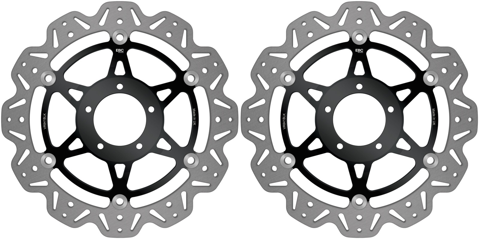 VEE Style Brake Rotors - Black Center Front Set - Click Image to Close