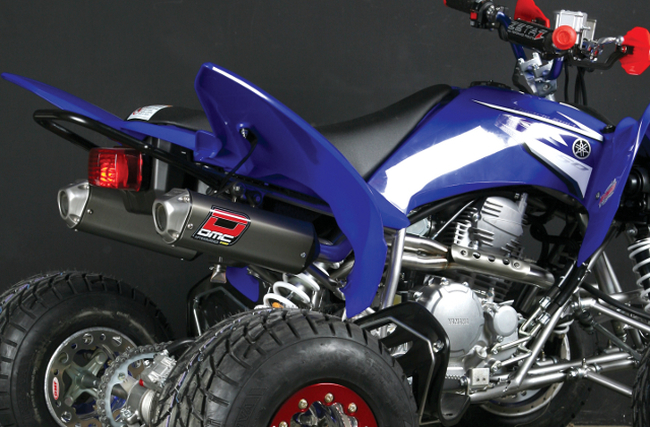 DMC Dual Force 4 Black Full Exhaust Fits 06-14 Raptor 700 - Click Image to Close