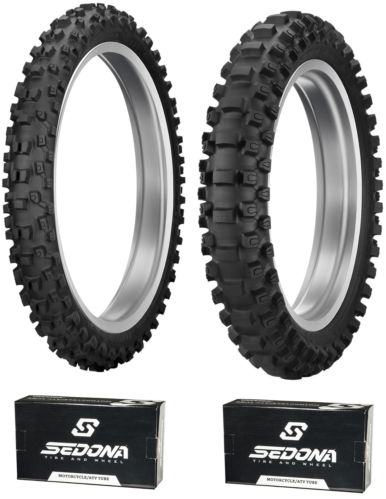 MX33 60/100-14 & 80/100-12 Tire Kit - w/ Sedona Tubes - Click Image to Close