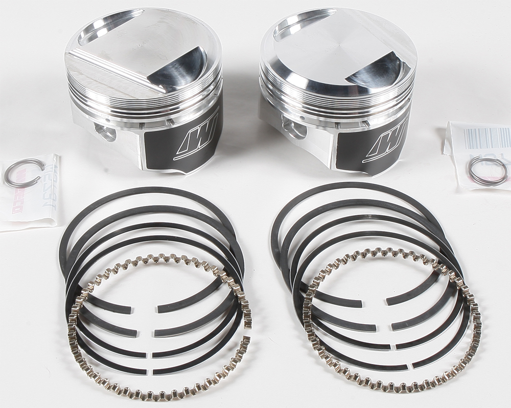 V-Twin Piston Kit 10:1 Compression - 3.508in Bore (+.010in) - For 84-99 Harley Touring Softail Dyna - Click Image to Close