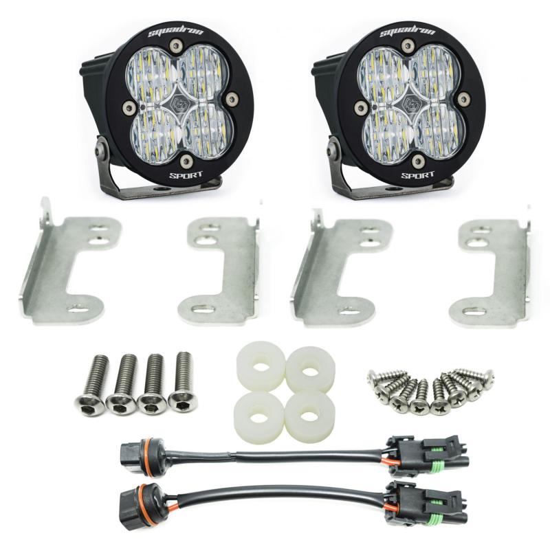 Baja Designs Squadron R Sport Fog Pocket Kit Fits 2018 Wrangler JL Sahara - Click Image to Close