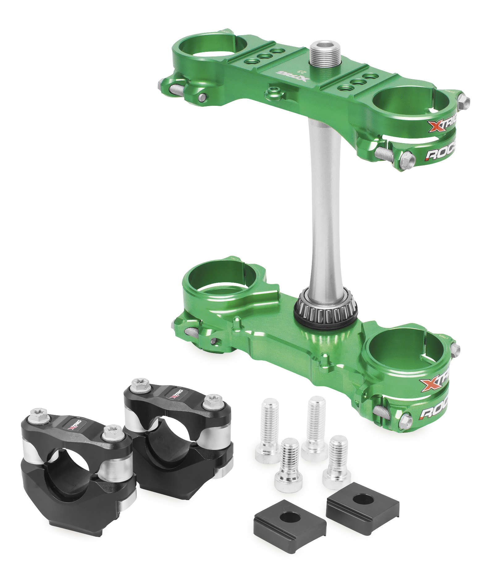 ROCS Triple Clamp 23mm Green - For 13-20 KX250F & 13-18 KX450F - Click Image to Close