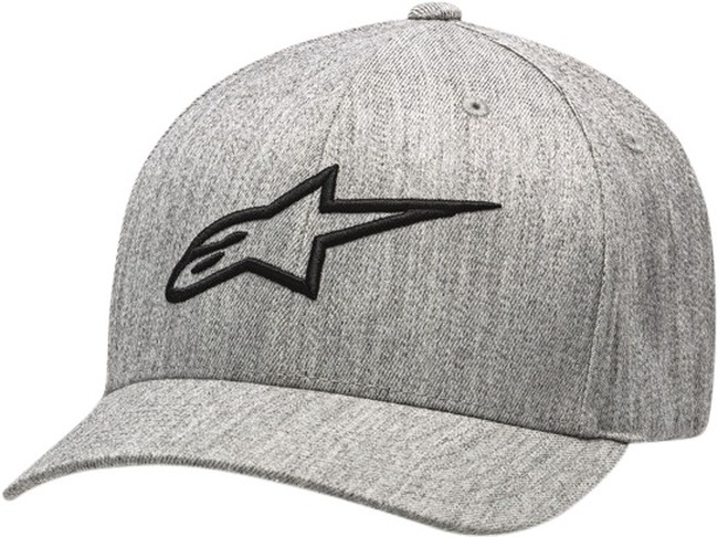 Alpinestars Ageless Curve Hat Grey Heather/Black L/XL - Flex back hat with embroidered logo - Click Image to Close