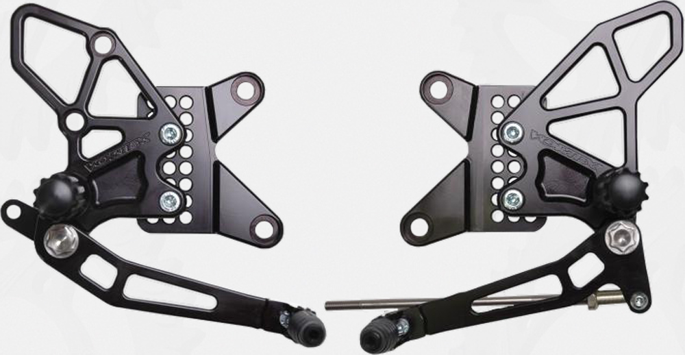 V2 Adjustable Rearset - Black - For 13-17 Kawasaki ZX6R - Click Image to Close