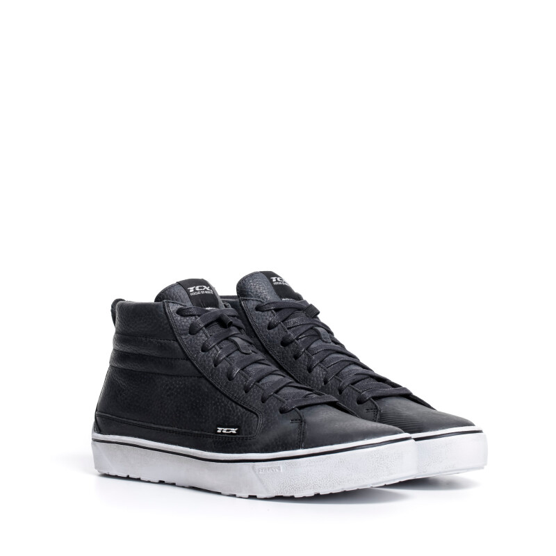 TCX Street 3 Waterproof Shoes Black/Black/White Size 47 - Waterproof motorcycle shoes, size 47 - Click Image to Close