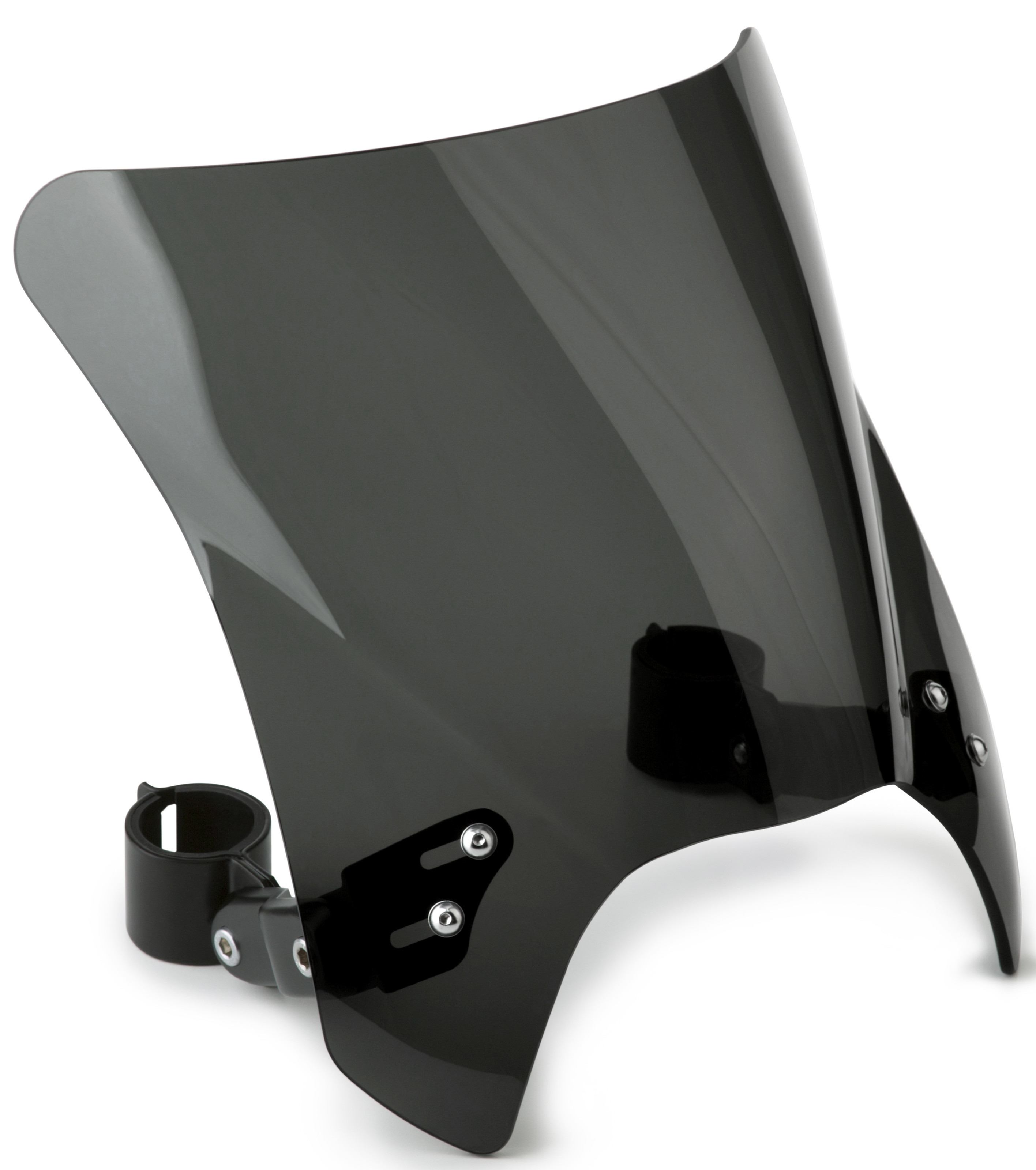 Dark Smoke Mohawk Windshield w/ Black Mounts Fits 44-51mm O.D. Forks - Click Image to Close