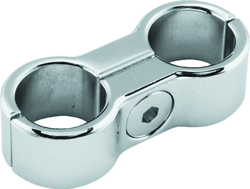 Bikers Choice Chrome Oil Hose Separator for 2 Hoses - Chrome hose separator for 2 hoses - Click Image to Close