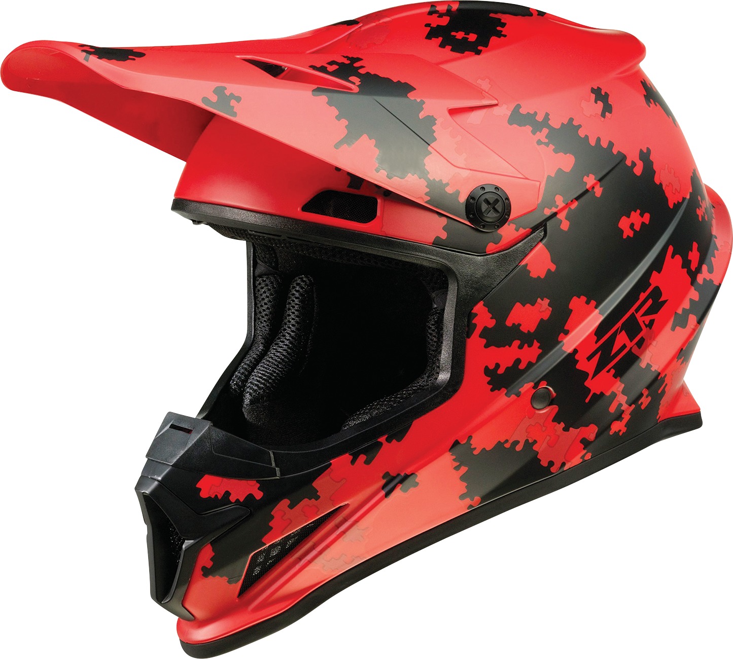 Z1R Rise Digi Camo Helmet Red Small - Red Digi Camo MX helmet, size Small, unisex - Click Image to Close