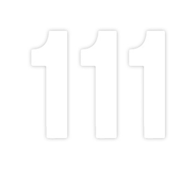 Factory Effex 4" Pro Numbers White #1 Pack of 3 - Click Image to Close