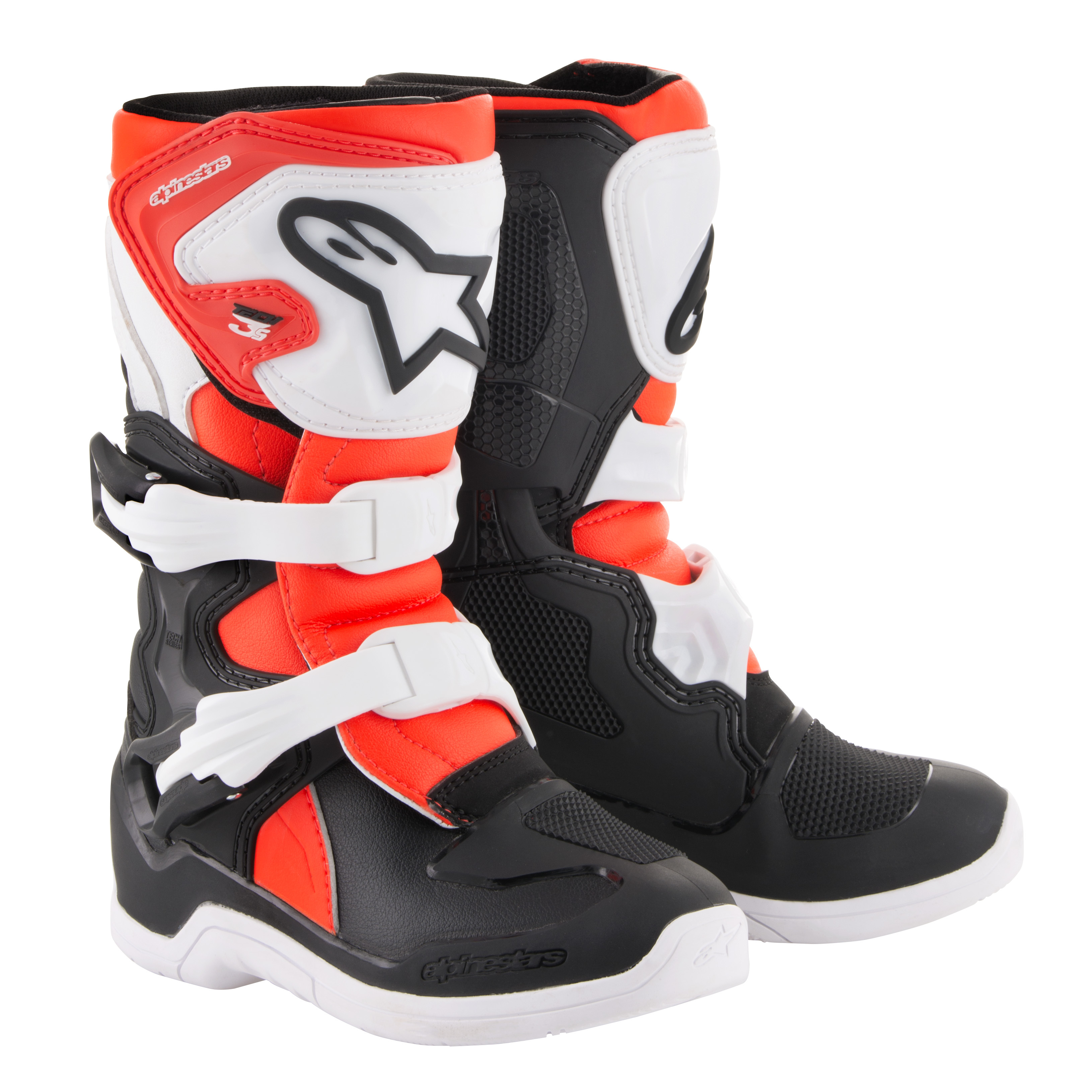 Tech 3S Youth MX Boots Black/White/Red Size Y12 - Click Image to Close