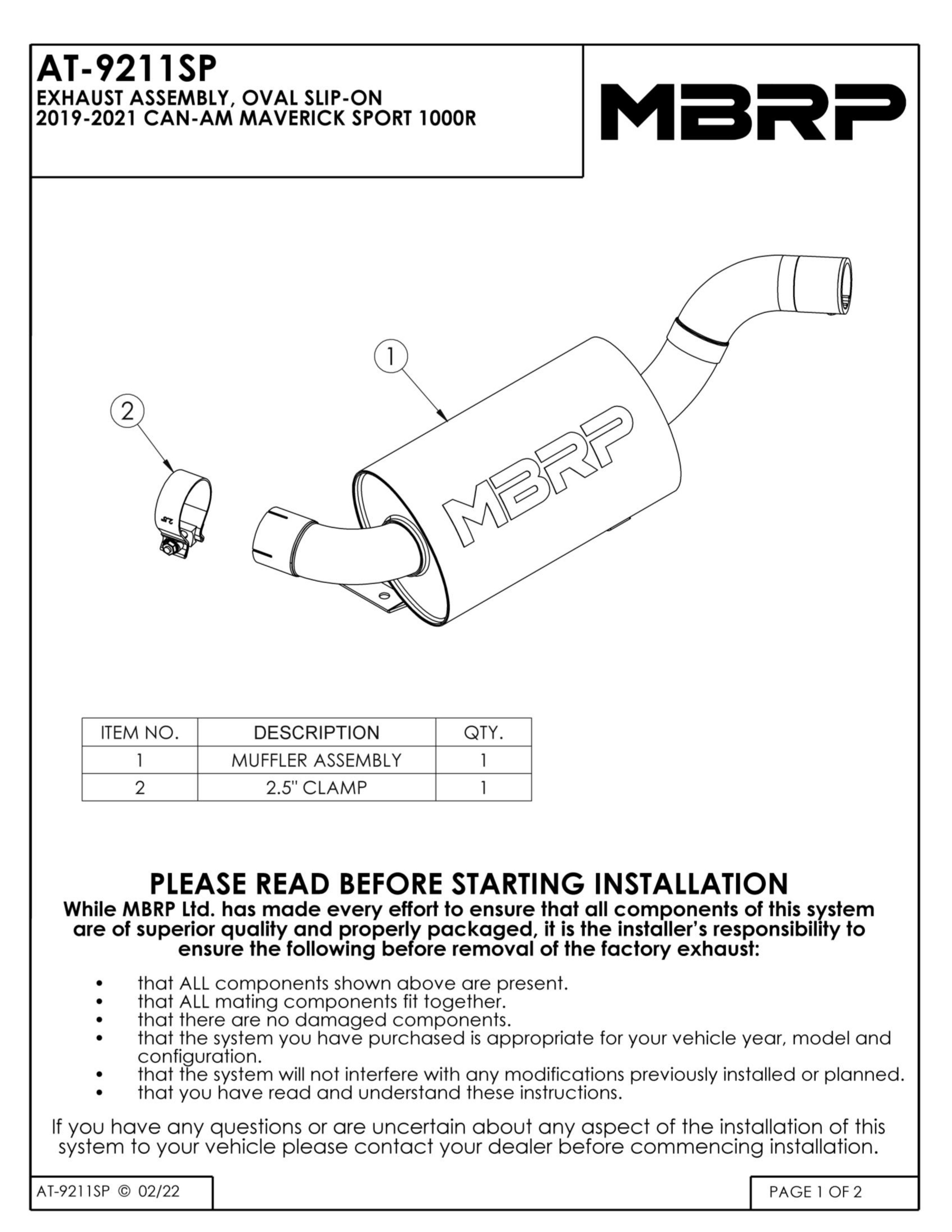 Sport Slip On Exhaust Muffler - For 19-21 Maverick Sport 1000R - Click Image to Close