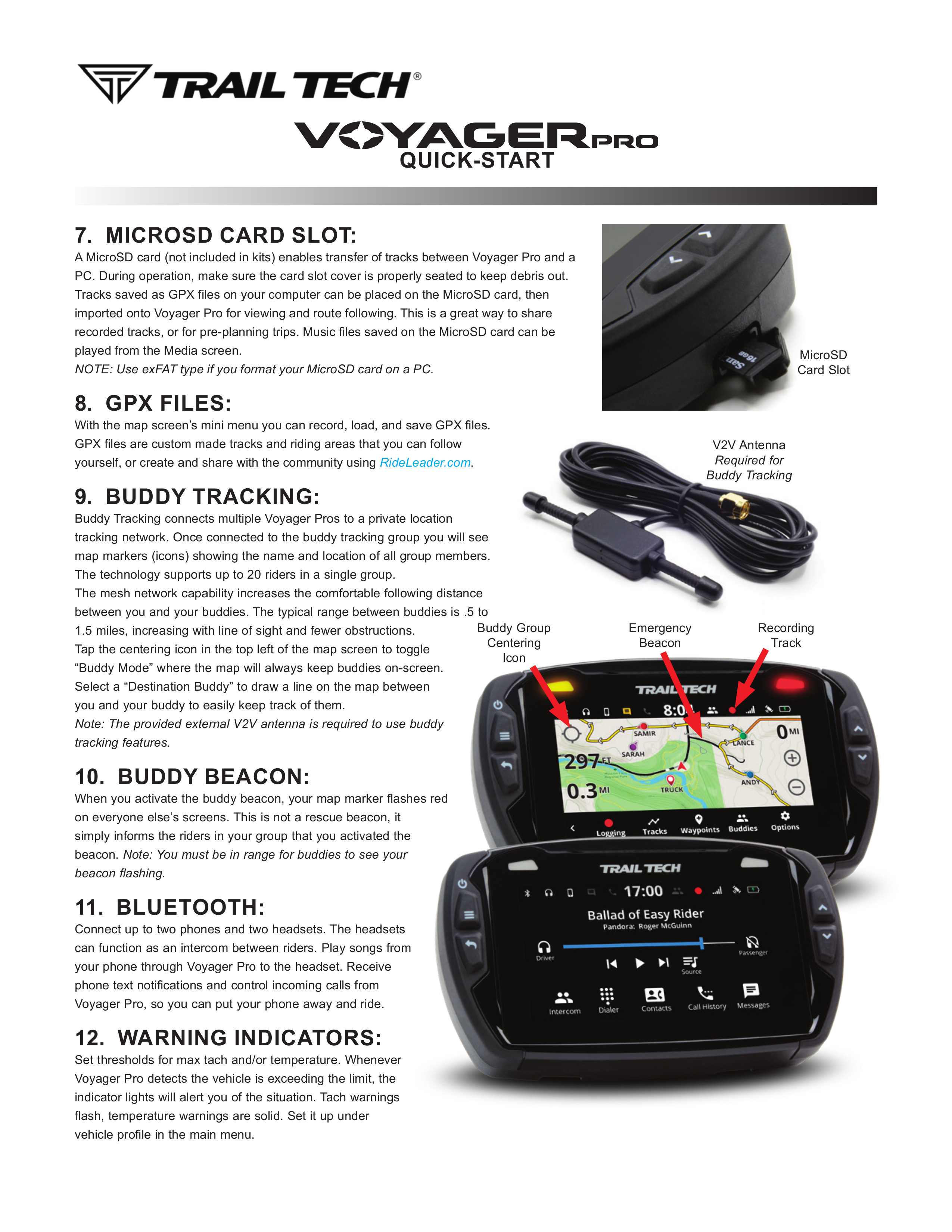 Universal Voyager Pro GPS Kit - GPS, Ride and Bluetooth Connected - Click Image to Close