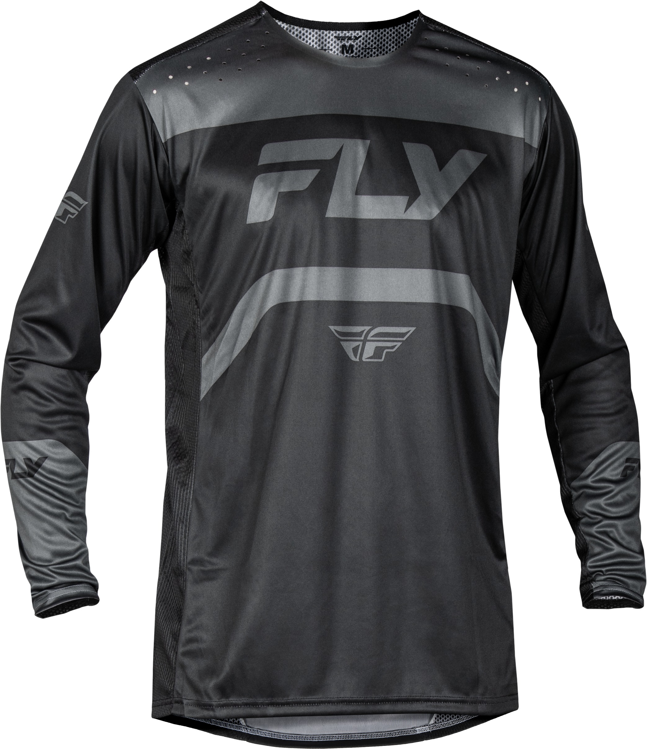 Fly Racing Youth Rayce Bicycle Jersey Black/Charcoal YM - Youth Medium bicycle jersey Black/Charcoal - Click Image to Close