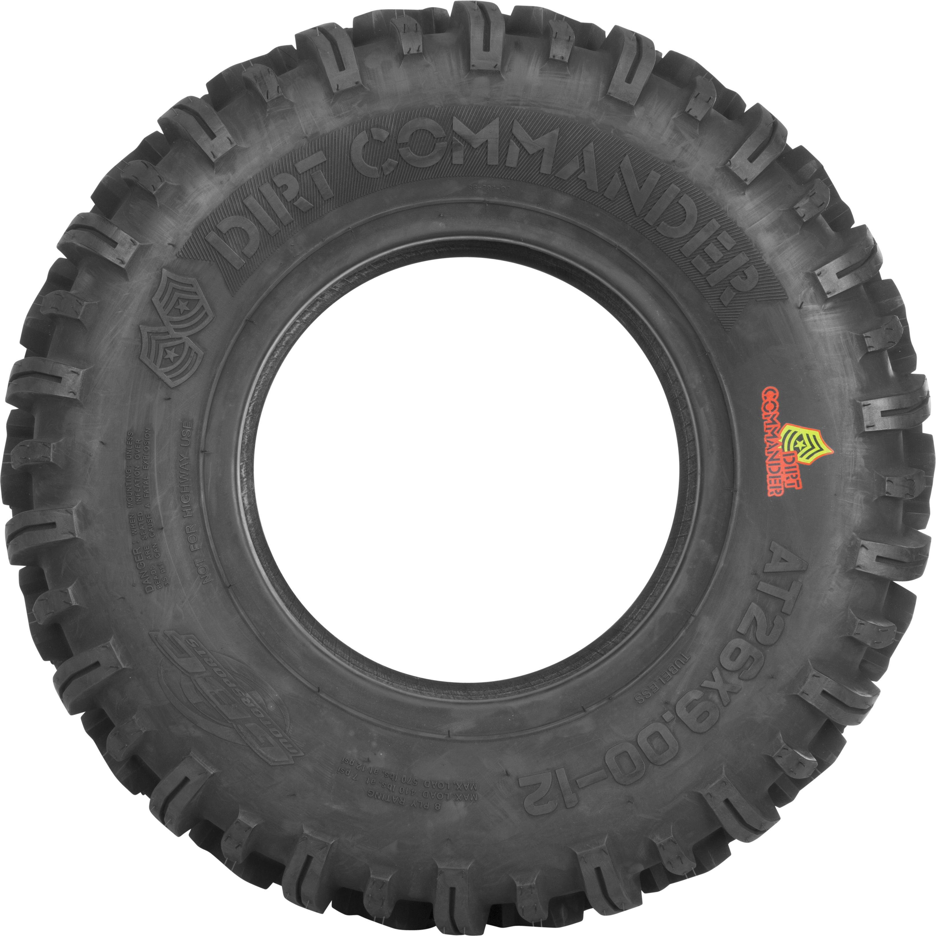 Dirt Commander Front or Rear Tire 26x9-12 8-Ply w/ 28/32" Tread - Click Image to Close