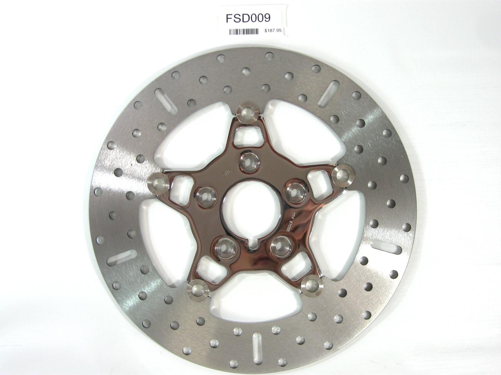 5 Button Floating Brake Rotors - Polished Center Front Set - Click Image to Close