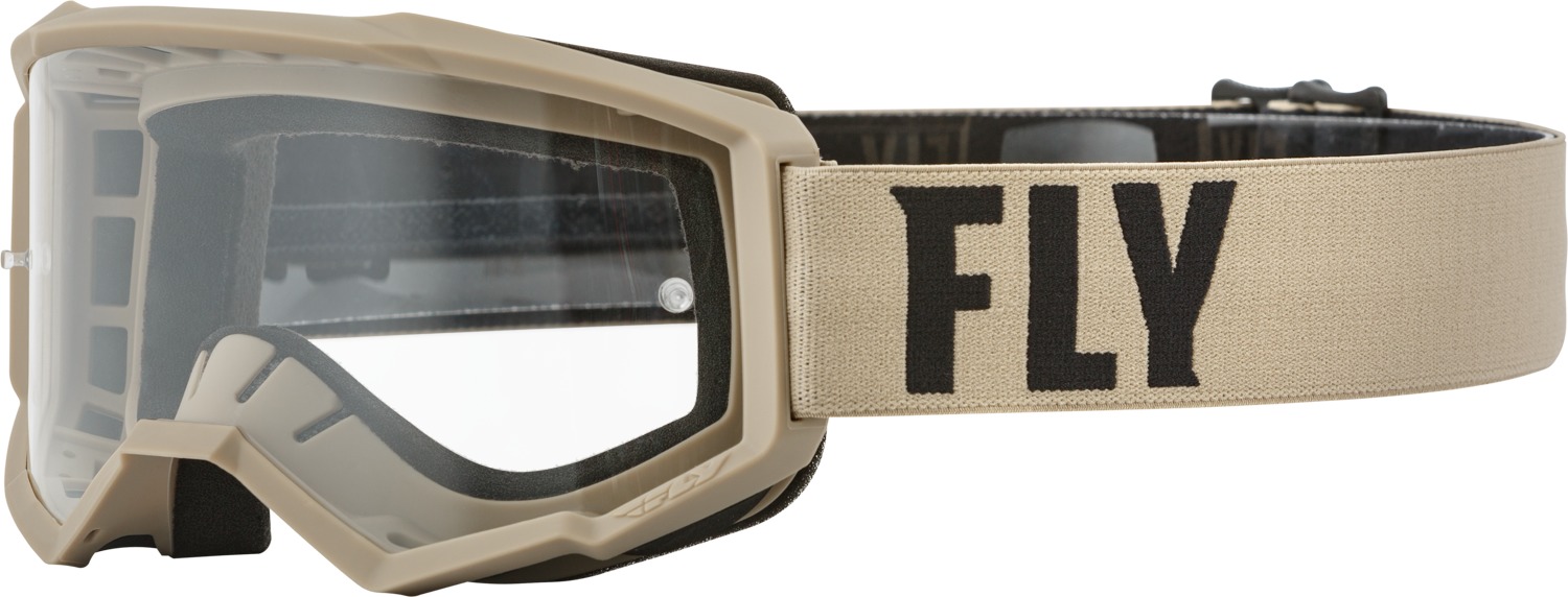Youth Focus Goggle Khaki/Brown w/ Clear Lens - Click Image to Close