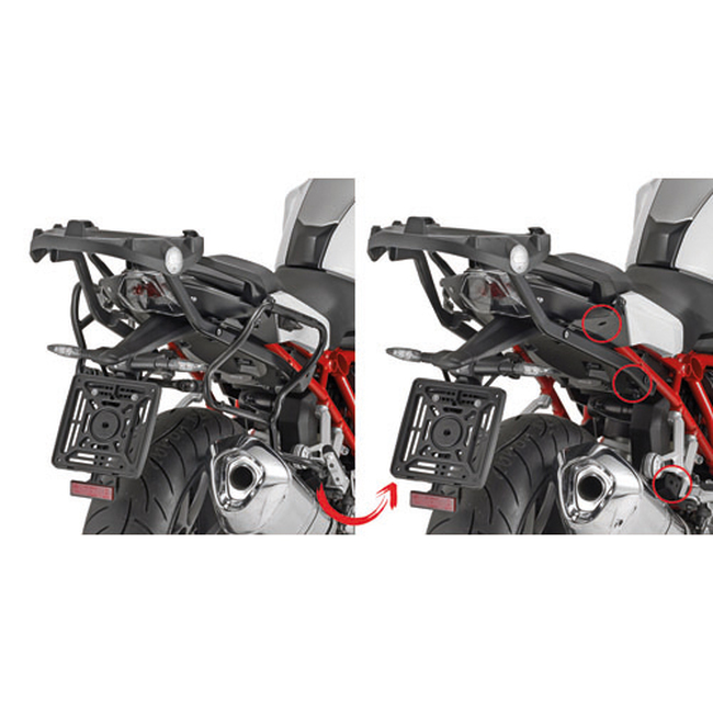 Side Case V35 Mounting Hardware - For 15-18 BMW R1200RS R1200R - Click Image to Close