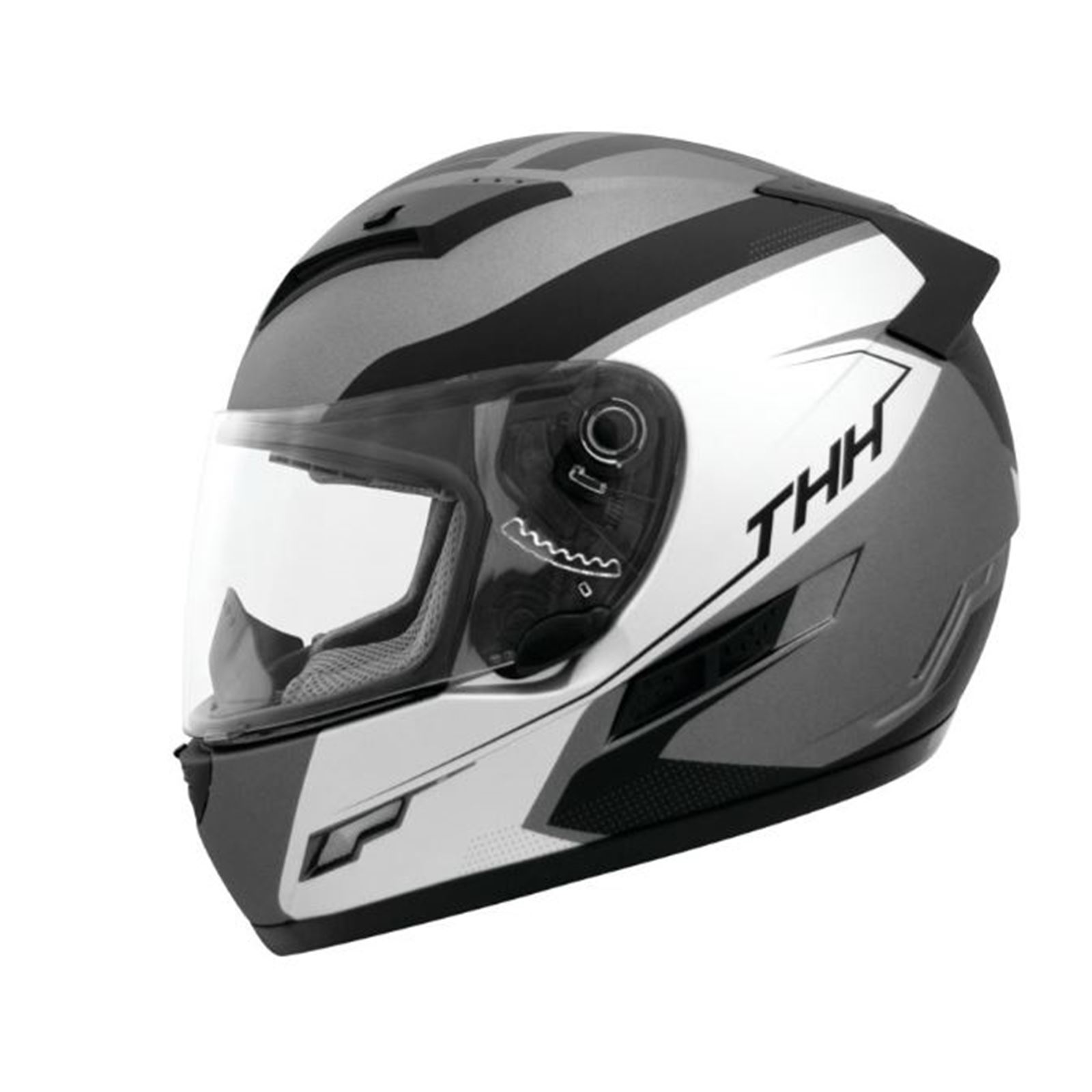 THH Helmets TS-80 Vision Full Face Helmet Gray/Metal Small - Click Image to Close
