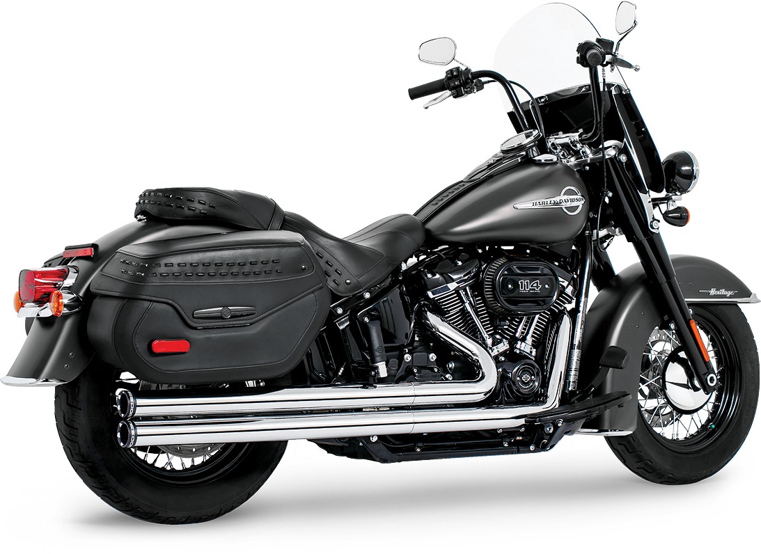 Chrome Independence Full Exhaust System - For 86-17 Harley-Davidson FXST, FLST - Click Image to Close