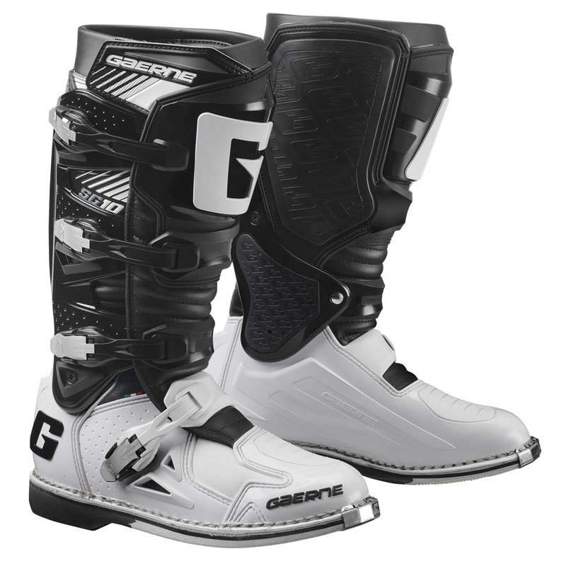 SG-10 Motocross Boots Black/White - Size 7 - Click Image to Close