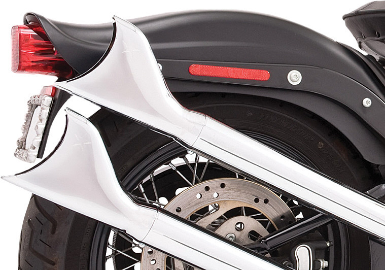 Chrome Up Sweeps Full Exhaust w/Fishtail Endcaps - For 18-21 HD Softail - Click Image to Close