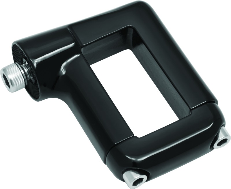 Kuryakyn Side Mount License Plate Clamp Black - Aluminum clamp for Kuryakyn side mount plates - Click Image to Close