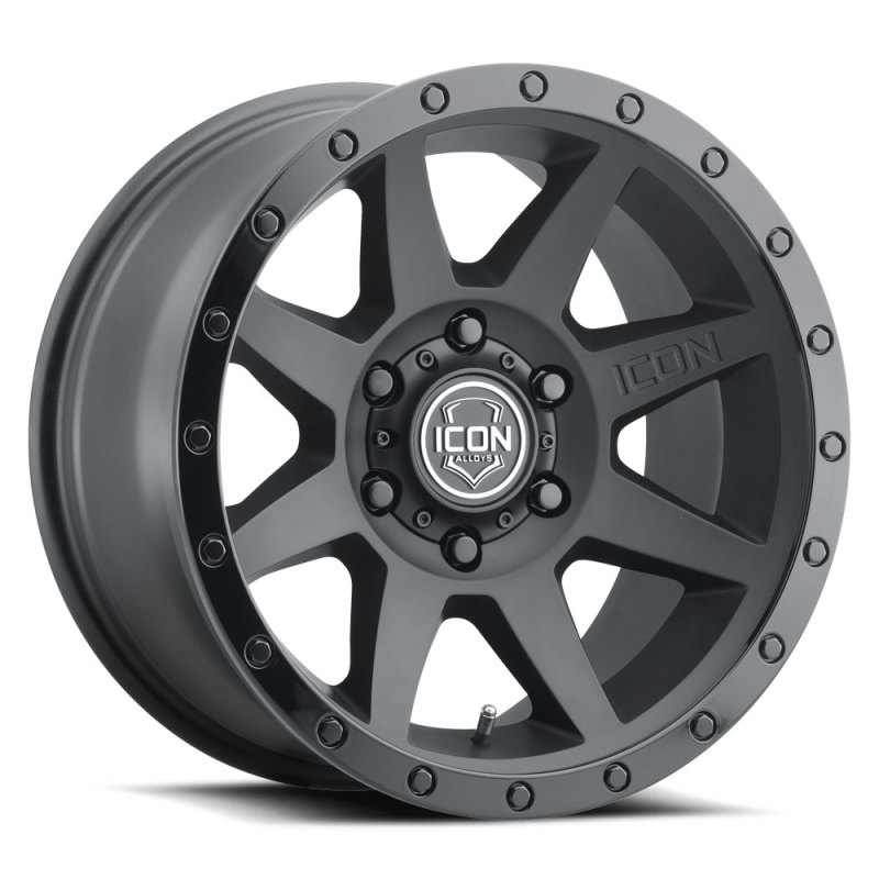 ICON Rebound 17x8.5 5x5 -6mm Offset Double Black Wheel - Click Image to Close