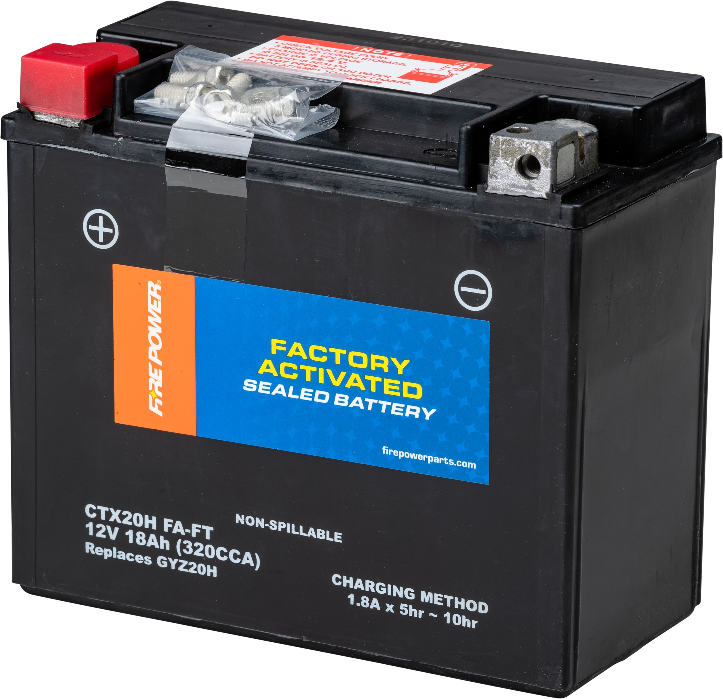 Fire Power CTX20H (FA) FT Factory Activated Sealed Battery - Maintenance-free sealed battery, universal fit - Click Image to Close