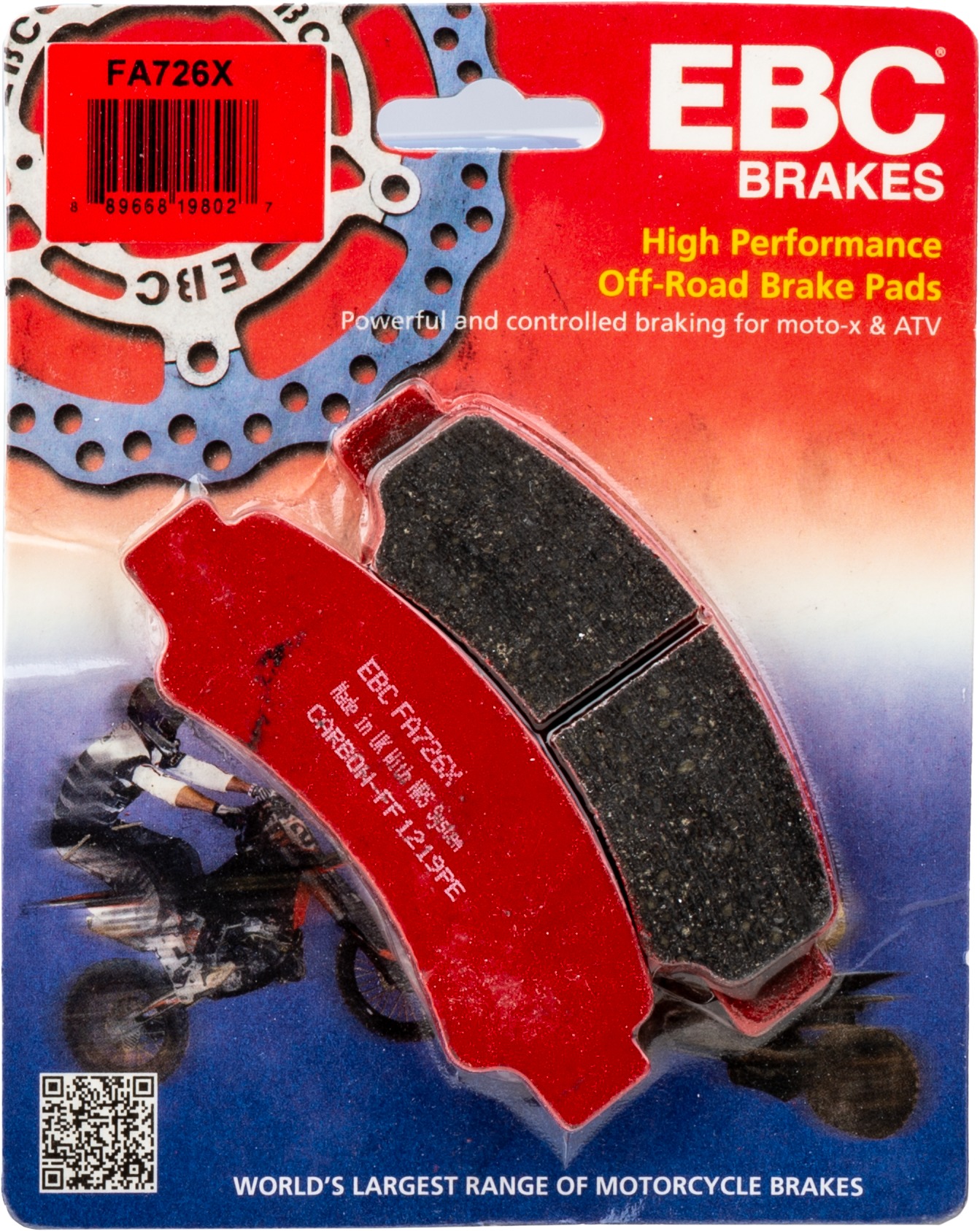 EBC FA726X Carbon X Series Brake Pads For CF Moto CF 400 ATR-2L/2S Gen 2 - Front brake pads for CF Moto CF 400 ATR-2L/2S Gen 2 - Click Image to Close