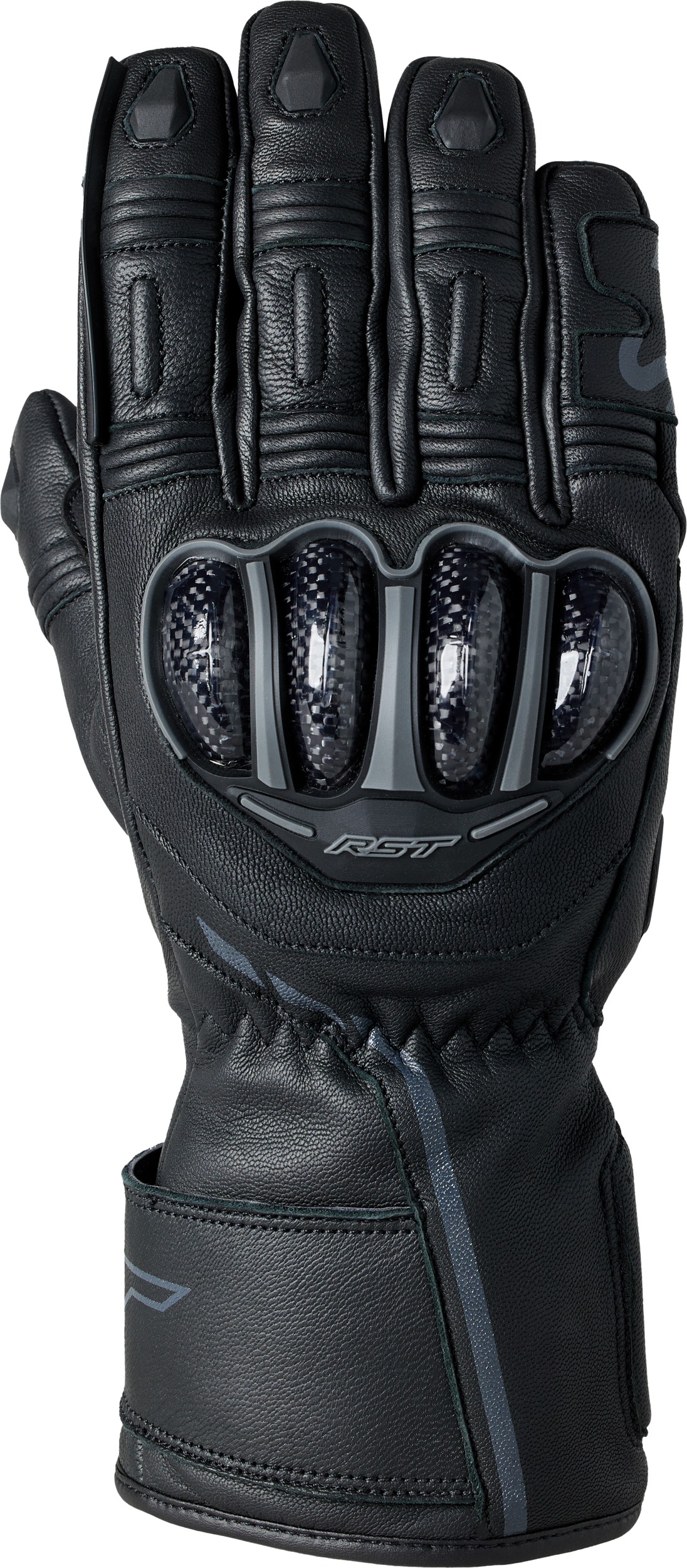 RST S1 CE Waterproof Glove Black/Black XL US 11 - Waterproof armored street gloves, XL US 11, Black/Black - Click Image to Close