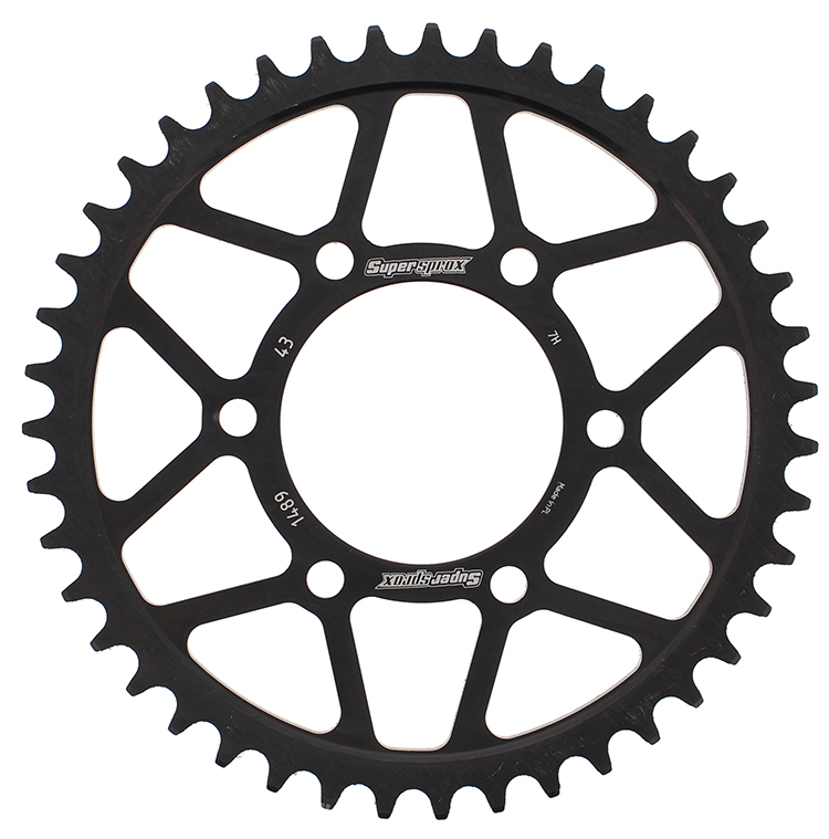 Supersprox Steel Rear Sprocket 43T Black Fits Kawasaki 525 Chain - Click Image to Close