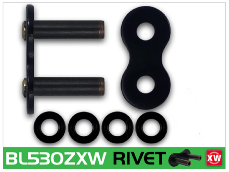 RK Chain BL530ZXW-RIVET Sealed Ring Chain Black Scale - Sealed ring chain, black, XW-Ring, for superbikes - Click Image to Close