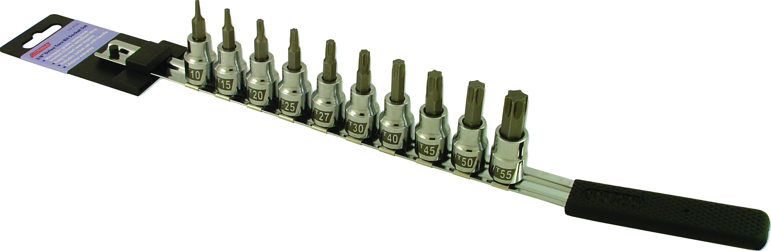 10Pc Torx Socket Bit Set T10,T15,T20,T25,T30,T45,T50,T55 3/8" Drive - Click Image to Close