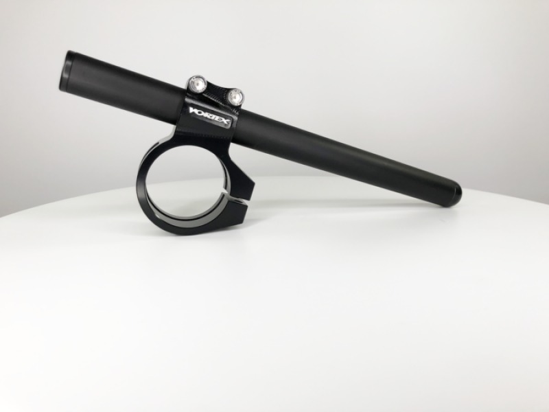 Vortex 7 Degree Clip-On Handlebar Kit Black 55mm Fork Tube - Clip-on handlebar kit, 7 deg, black, 55mm fork tube - Click Image to Close